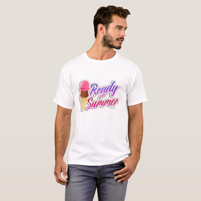 Ready for Summer Neon Fun Ice Cream Motto T-Shirt (Front Full)