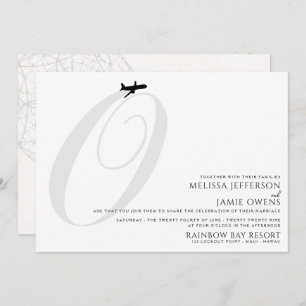 Ready for Take Off O Initial Wedding Invitation