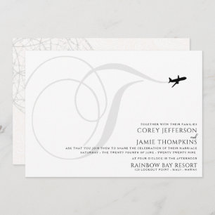 Ready for Take Off T Initial Wedding Invitation