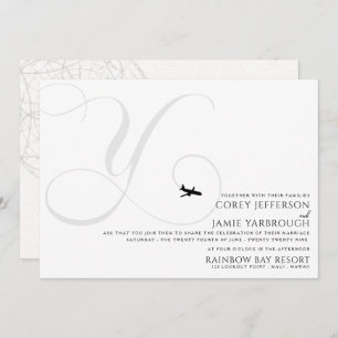 Ready for Take Off Y Initial Wedding Invitation