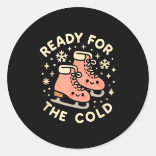 Ready For The Cold Funny Cute Ice Skates  Classic Round Sticker