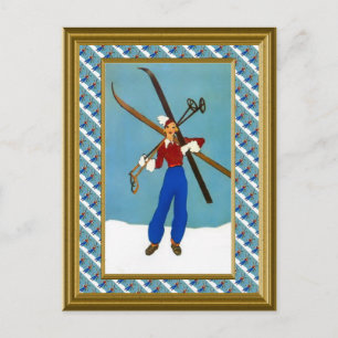 Ready for the ski slopes postcard