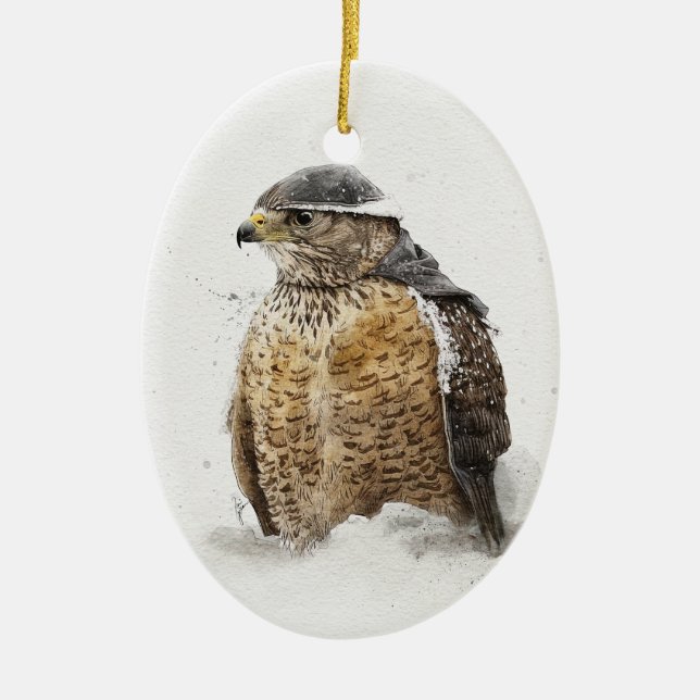 Ready For The Snow Ceramic Ornament (Front)