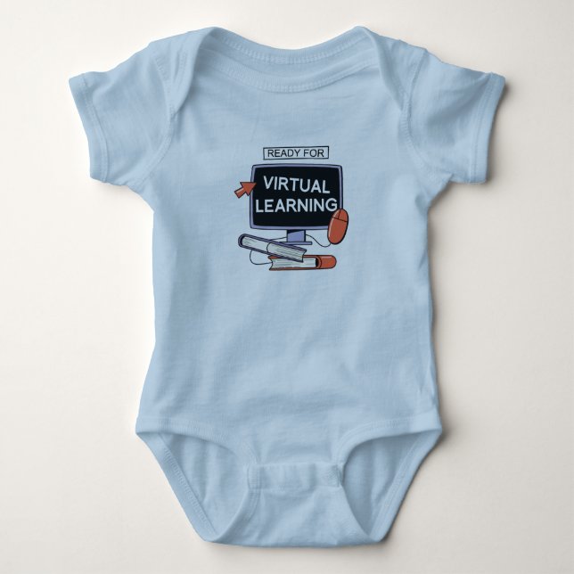 Ready for virtual learning baby bodysuit (Front)