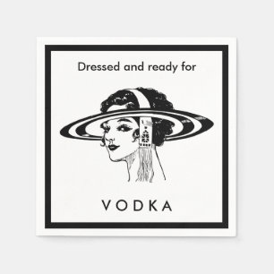 Ready For Vodka Retro Vintage Lady Fashion Quote Napkin