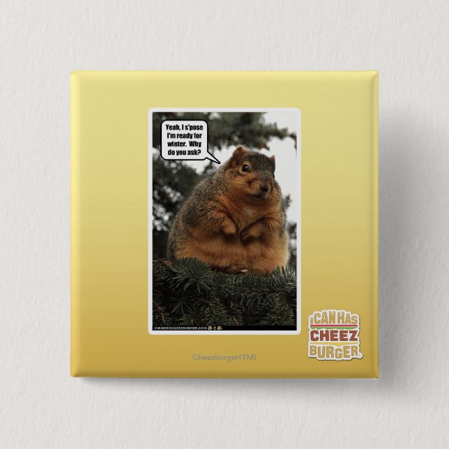 Ready for winter 2 inch square button (Front)