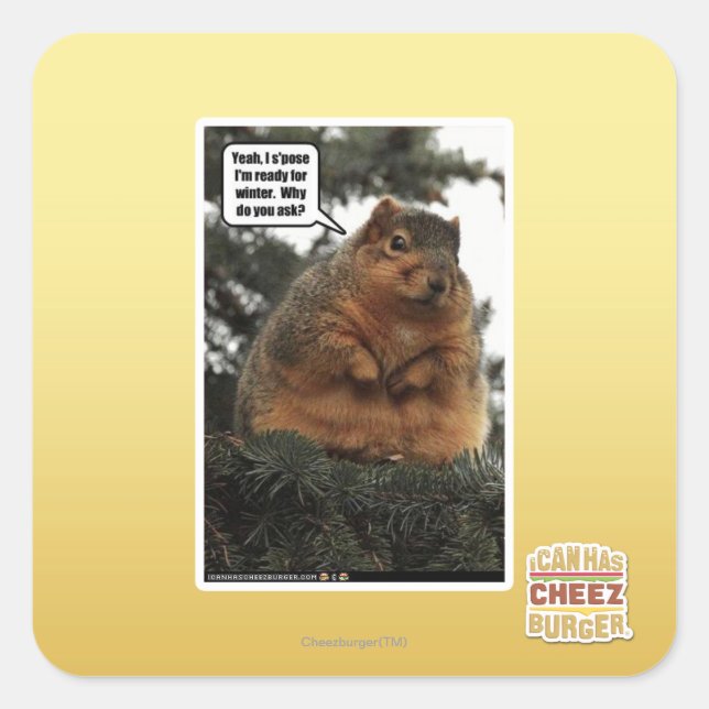 Ready for winter square sticker (Front)