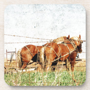 Ready For Work, Two Draught Horses Coaster