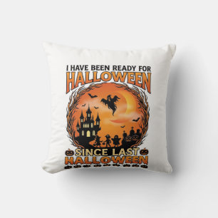 Ready Halloween Since Last Haunted Castle Ghost Ki Throw Pillow