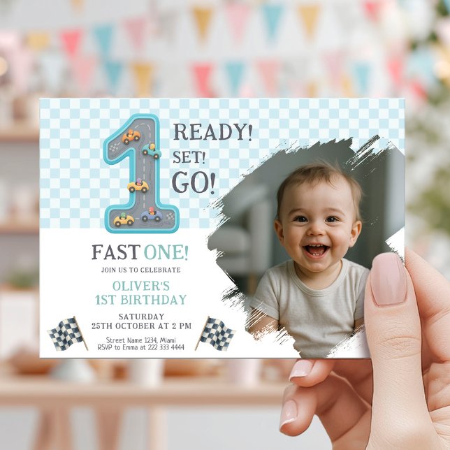 Ready Set Go 1st Birthday Invitation (Creator Uploaded)