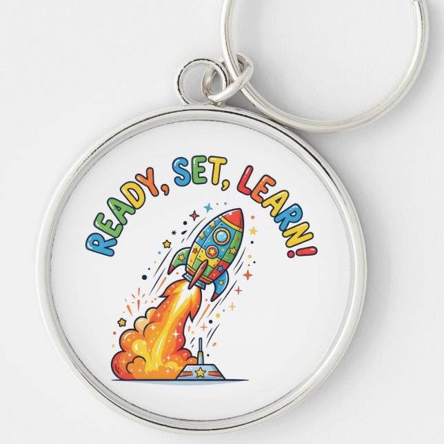 Ready Set Learn Rocket Back to School Keychain (Front)