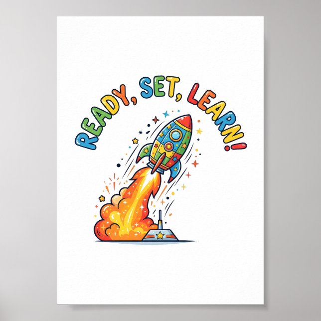 Ready Set Learn Rocket Back to School Poster (Front)