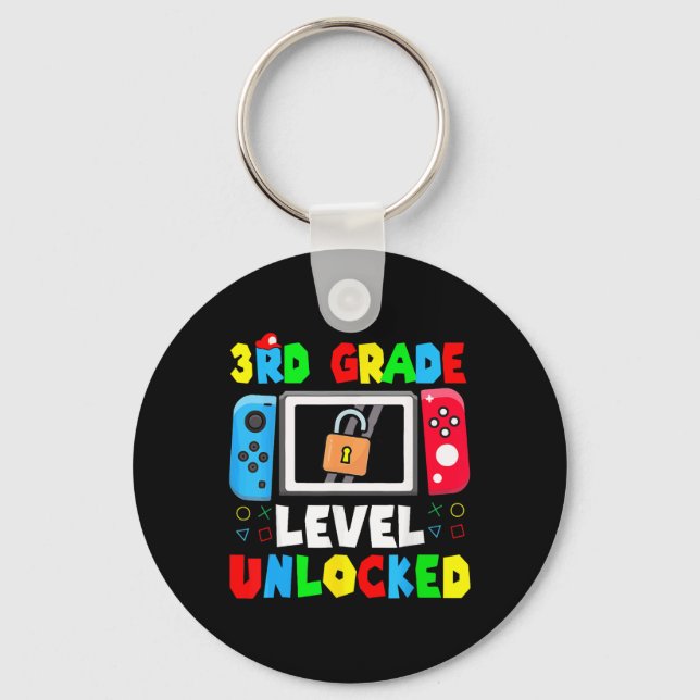 Ready To 3rd Grade Gamer First Day Of School Boy G Keychain (Front)