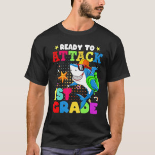 Ready To Attack 1st Grade Shark Back To School T-Shirt