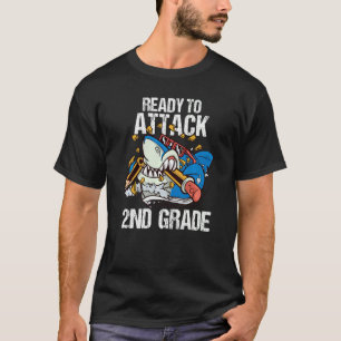 Ready To Attack 2nd Grade Boys Shark  Back To Scho T-Shirt