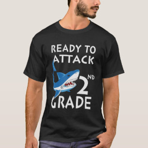Ready To Attack 2nd Grade Second Meme Shark Stude T-Shirt