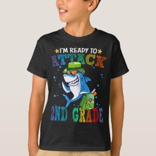 Ready To Attack 2nd Grade Shark Back School T-Shirt