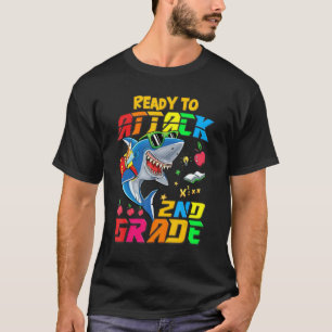 Ready To Attack 2nd Grade Shark Back To School Tea T-Shirt