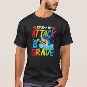 Ready To Attack 2nd Grade Shark Boys Back To Schoo T-Shirt