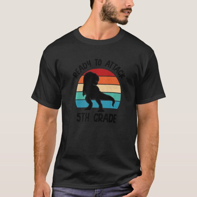 Ready To Attack 5th Grade Back To School T-Shirt (Front)