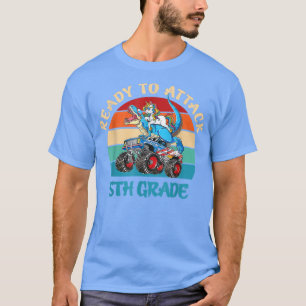 Ready To Attack 5th Grade Unicorn Dinosaur Monster T-Shirt