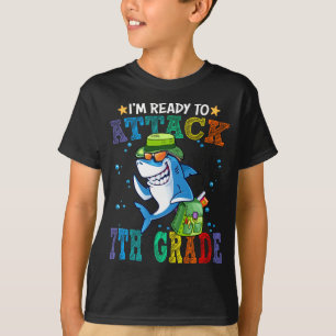 Ready To Attack 7th Grade Shark Back School T-Shirt