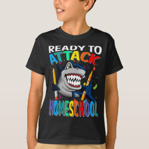 Ready To Attack Homeschool Shark Back To School T-Shirt