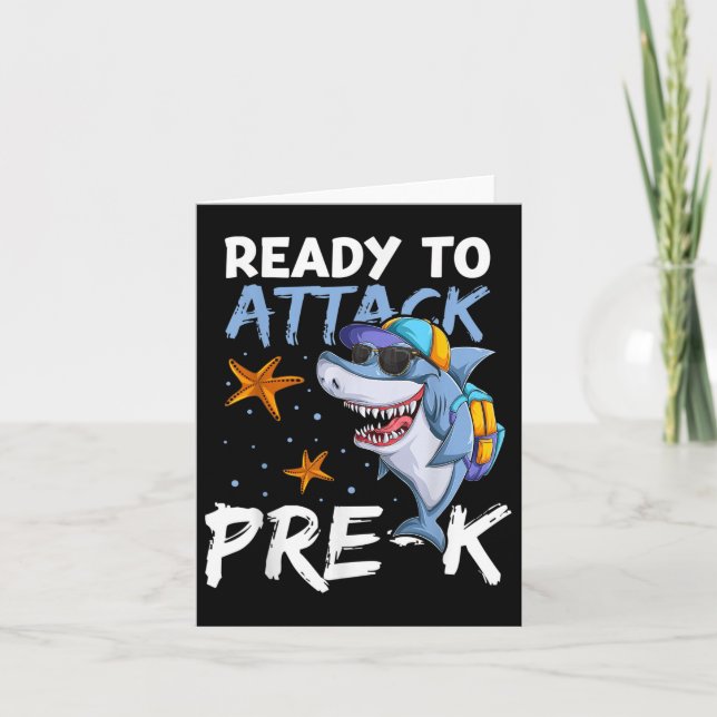 Ready To Attack Pre-k Apparel, Back To School Shar Card (Front)