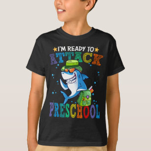 Ready To Attack Preschool Shark Back School T-Shirt