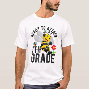 Ready To Attack Seventh Grade Honey Bees Kids Back T-Shirt