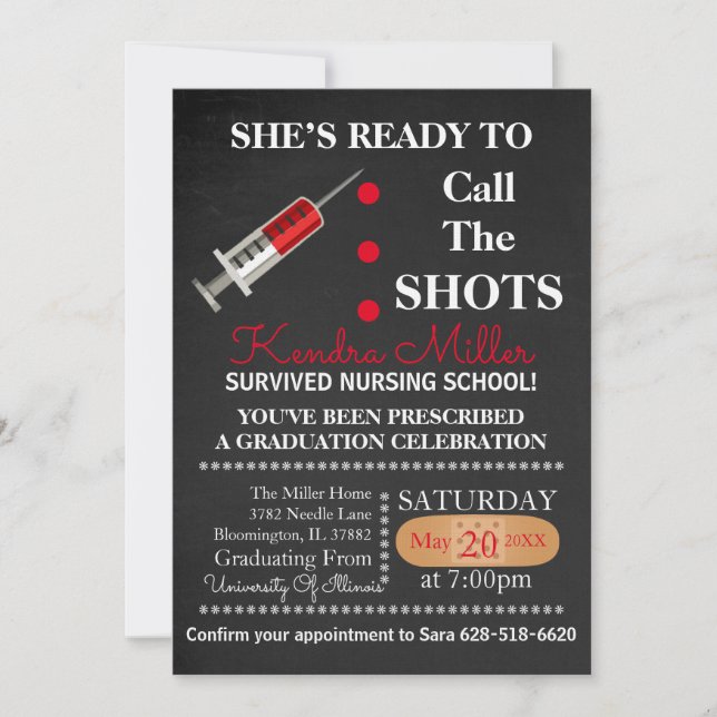 Ready To Call The Shots Graduation Invite (Front)
