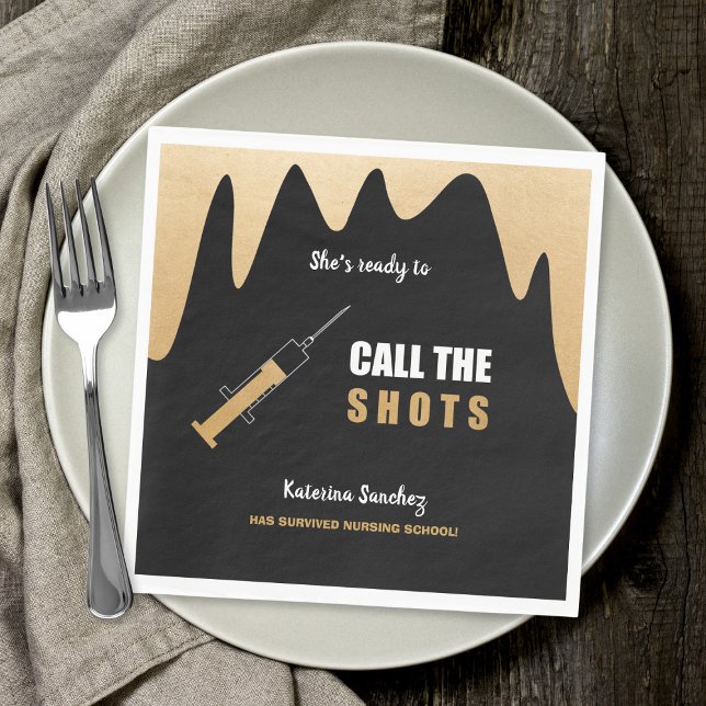 Ready to Call the Shots nursing school graduation Napkin (Creator Uploaded)