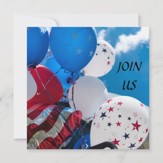 **READY TO CELEBRATE a *4th OF JULY PARTY* INVITE (Front)