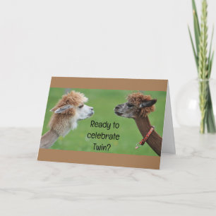 READY TO "CELEBRATE" WITH MY TWIN BIRTHDAY CARD