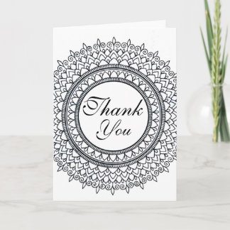 Ready To Colour Mandala Pattern Thank You Card