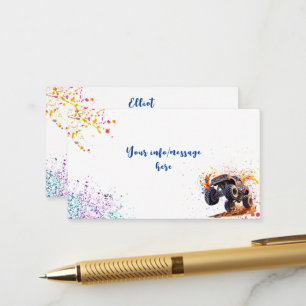 Ready to crash monster truck birthday enclosure card