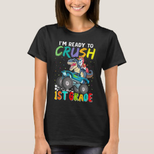 Ready To Crush 1st Grade Dinosaur Unicorn Kids Mon T-Shirt