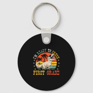 Ready to crush 1st grade funny back to school boy keychain