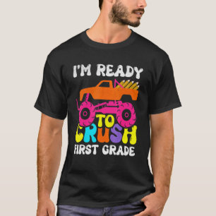 Ready To Crush 1st Grade Monster Truck Boys Back T T-Shirt