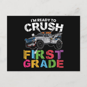 Ready to Crush 1st Grade Off Road Truck School Postcard
