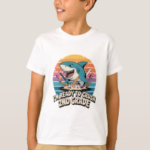 Ready to Crush 2nd Grade Retro Shark Sunset