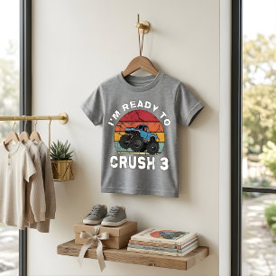 Ready to Crush 3 Monster Truck Birthday Tee