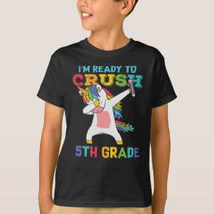 Ready to Crush 5th Grade Cute Unicorn School Kids T-Shirt