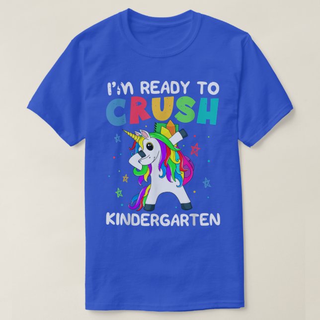 Ready To Crush Kindergarten Back to School Dabbing T-Shirt (Design Front)