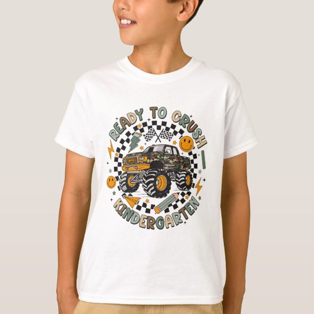 Ready to Crush Kindergarten Back to School T-Shirt (Front)