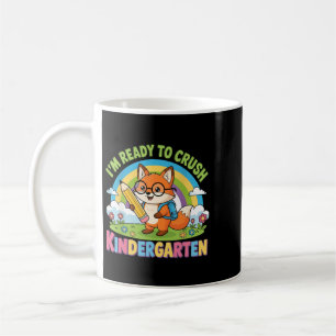 Ready To Crush Kindergarten - Cartoon Fox School Coffee Mug