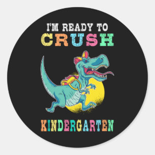 Ready to crush kindergarten classic round sticker