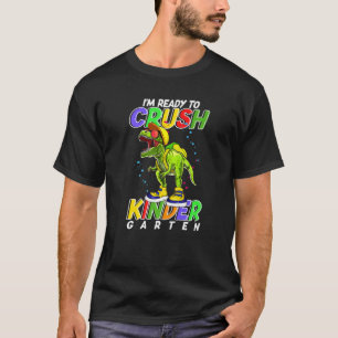 Ready To Crush Kindergarten Dinosaur Sneakers Back T-Shirt