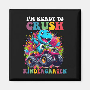 Ready To Crush Kindergarten Dinosaur Truck Design  Magnet