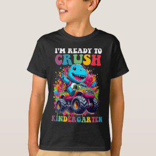 Ready To Crush Kindergarten Dinosaur Truck Design  T-Shirt